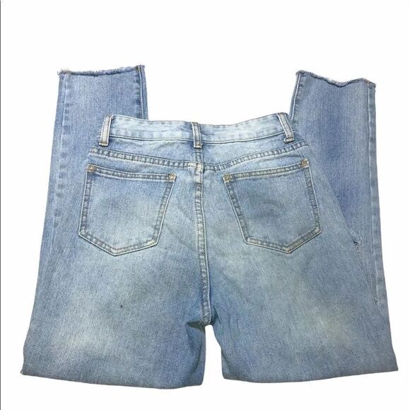 Momokrom High Waisted Straight‎ Leg Mom Super Distressed Raw Hem Jean Size 6 - Picture 8 of 13